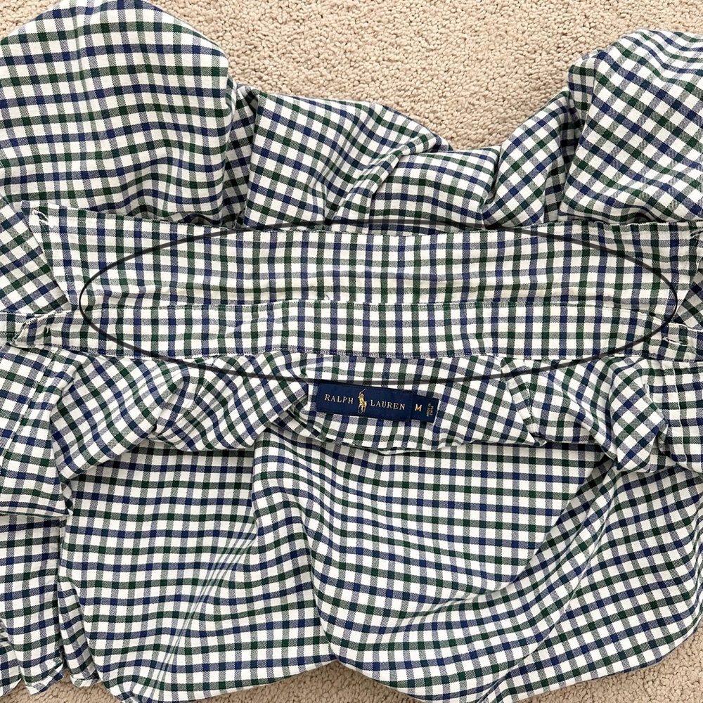 Ralph Lauren Blue, Green & White Checkered Oxford Shirt- Polo Button Down - Picture 16 of 17